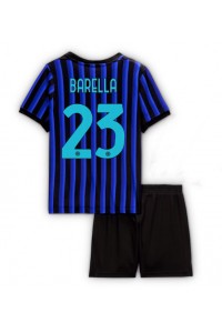 Fotbalové Dres Inter Milan Nicolo Barella #23 Dětské Domácí Oblečení 2025-26 Krátký Rukáv (+ trenýrky)